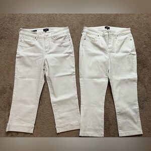 NYDJ Women’s White Denim Jeans- Two pairs. Size 10.